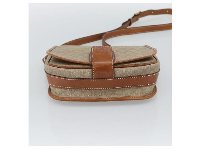 Céline Borsa a Spalla CELINE Macadam Canvas PVC Beige Oro Auth 193056 D'oro - vista 5