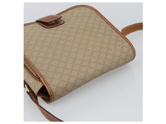 Céline Borsa a Spalla CELINE Macadam Canvas PVC Beige Oro Auth 193056 D'oro - vista 6