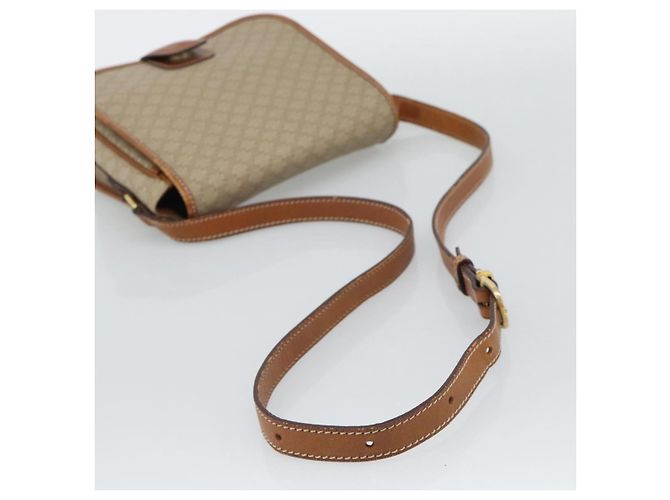 Céline Borsa a Spalla CELINE Macadam Canvas PVC Beige Oro Auth 193056 D'oro - vista 7