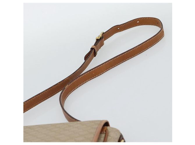 Céline Borsa a Spalla CELINE Macadam Canvas PVC Beige Oro Auth 193056 D'oro - vista 8