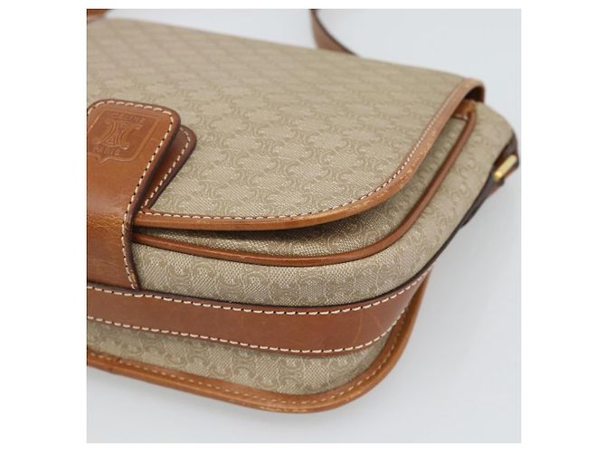 Céline Borsa a Spalla CELINE Macadam Canvas PVC Beige Oro Auth 193056 D'oro - vista 9