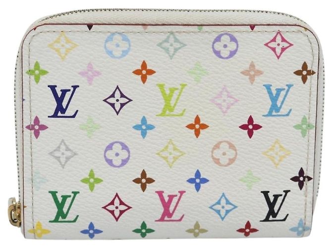 LOUIS VUITTON Monogram Multicolor Zippy Coin Purse White M93741 LV Auth ki6756V Bianco - vista 13
