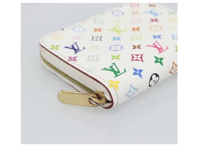 LOUIS VUITTON Monogram Multicolor Zippy Coin Purse White M93741 LV Auth ki6756V Bianco - vista 14