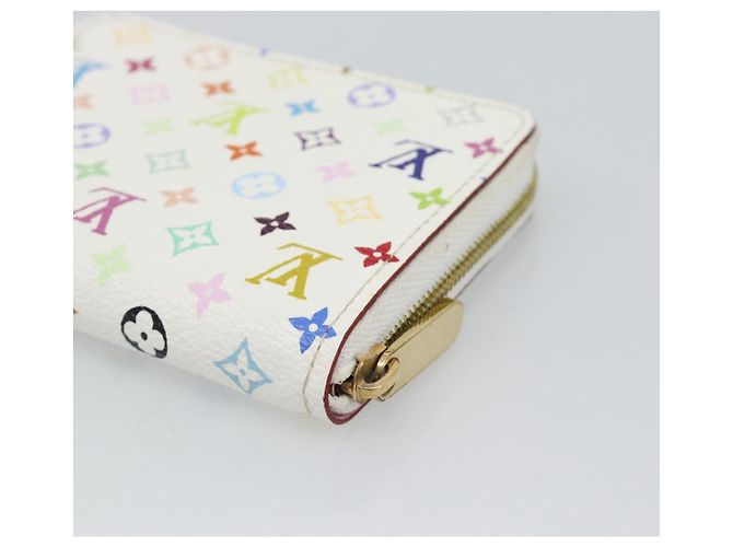 LOUIS VUITTON Monogram Multicolor Zippy Coin Purse White M93741 LV Auth ki6756V Bianco - vista 15