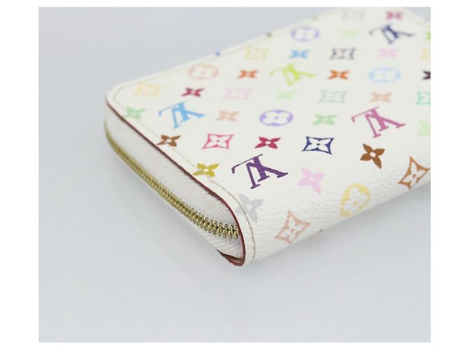 LOUIS VUITTON Monogram Multicolor Zippy Coin Purse White M93741 LV Auth ki6756V Bianco - vista 16