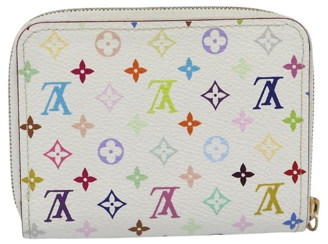 LOUIS VUITTON Monogram Multicolor Zippy Coin Purse White M93741 LV Auth ki6756V Bianco - vista 2