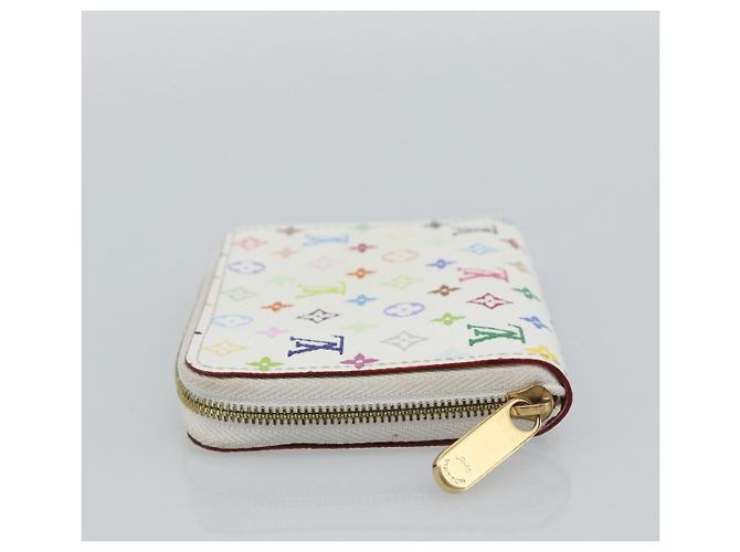 LOUIS VUITTON Monogram Multicolor Zippy Coin Purse White M93741 LV Auth ki6756V Bianco - vista 3