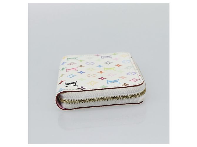 LOUIS VUITTON Monogram Multicolor Zippy Coin Purse White M93741 LV Auth ki6756V Bianco - vista 4