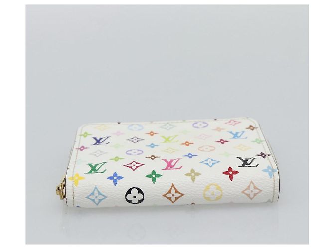 LOUIS VUITTON Monogram Multicolor Zippy Coin Purse White M93741 LV Auth ki6756V Bianco - vista 6