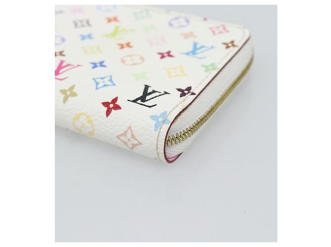 LOUIS VUITTON Monogram Multicolor Zippy Coin Purse White M93741 LV Auth ki6756V Bianco - vista 7