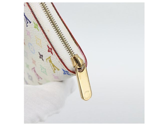 LOUIS VUITTON Monogram Multicolor Zippy Coin Purse White M93741 LV Auth ki6756V Bianco - vista 8
