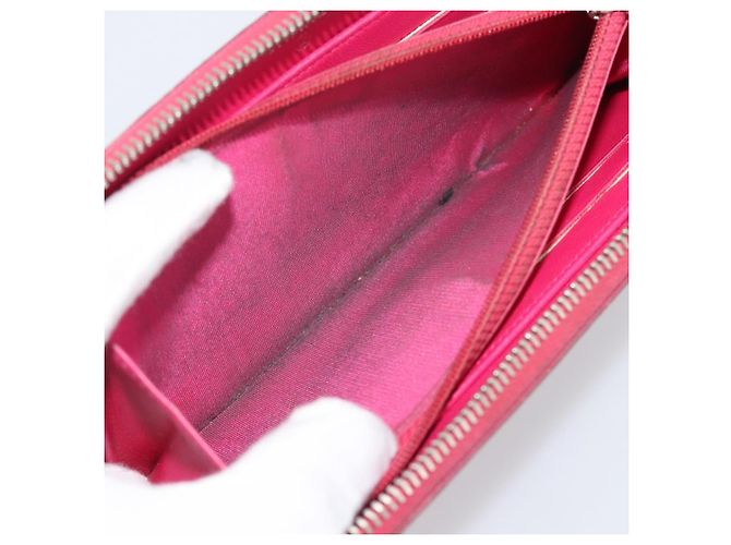 CHANEL Matelassé Long Wallet Lammfell Rosa Silber CC Auth 193166 Pink - Ansicht 10