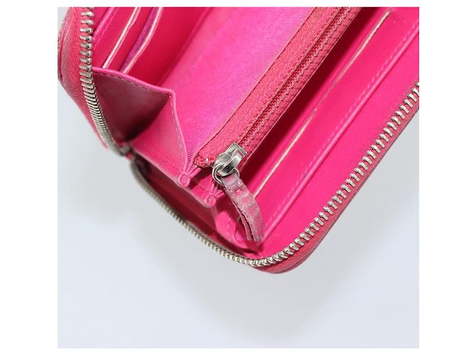 CHANEL Matelassé Long Wallet Lammfell Rosa Silber CC Auth 193166 Pink - Ansicht 20