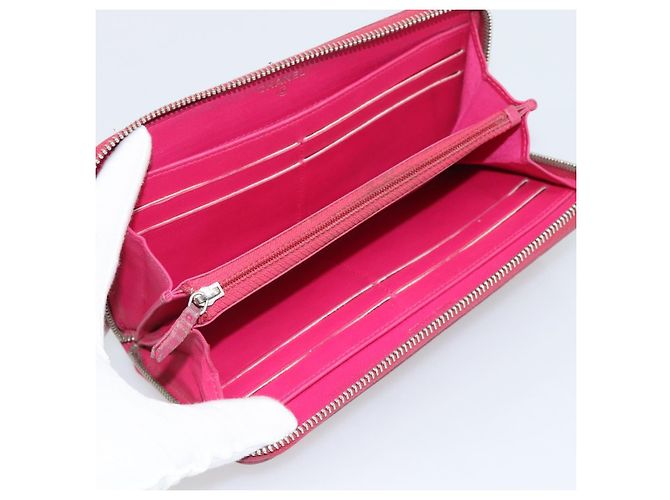 CHANEL Matelassé Long Wallet Lammfell Rosa Silber CC Auth 193166 Pink - Ansicht 9
