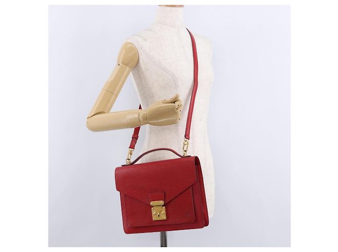 LOUIS VUITTON Epi Monceau 28 Borsa 2way Rossa M40783 LV Auth ka5346 Rosso - vista 29