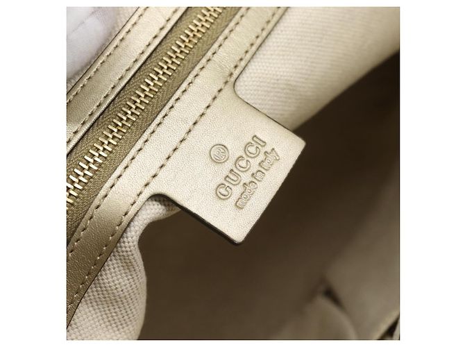 Borsa GUCCI GG Canvas Beige Oro 257061 Auth ka5360V - vista 10