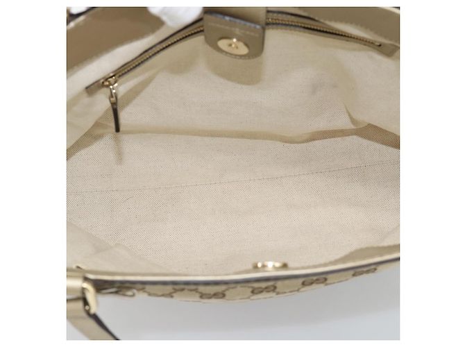 Borsa GUCCI GG Canvas Beige Oro 257061 Auth ka5360V - vista 11