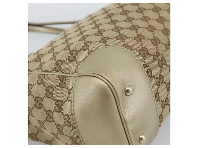 Borsa GUCCI GG Canvas Beige Oro 257061 Auth ka5360V - vista 14