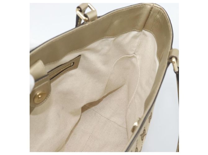 Borsa GUCCI GG Canvas Beige Oro 257061 Auth ka5360V - vista 17
