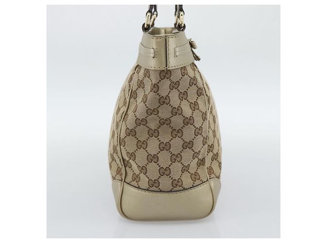 Borsa GUCCI GG Canvas Beige Oro 257061 Auth ka5360V - vista 3