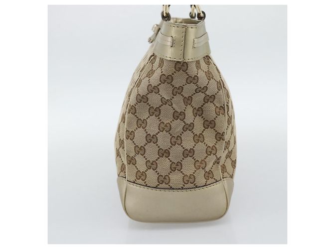 Borsa GUCCI GG Canvas Beige Oro 257061 Auth ka5360V - vista 4
