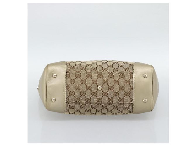 Borsa GUCCI GG Canvas Beige Oro 257061 Auth ka5360V - vista 5