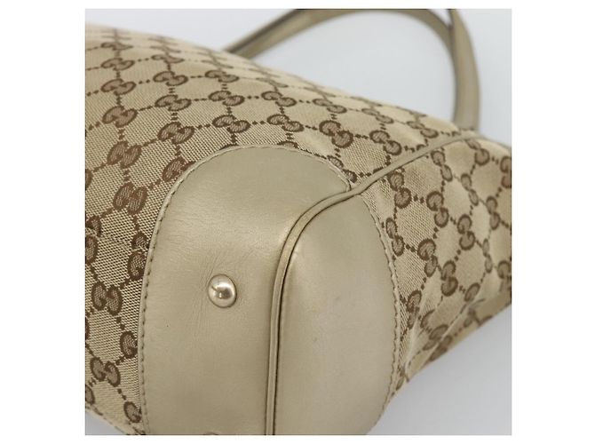 Borsa GUCCI GG Canvas Beige Oro 257061 Auth ka5360V - vista 9
