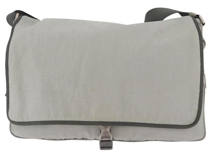 Borsa a tracolla PRADA Sports Line Nylon Grigio Argento Auth hk4002 Marrone - vista 13