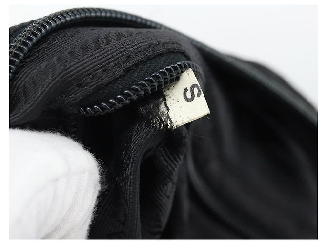 Borsa a Spalla PRADA Nylon Nero Argento Auth hk4001 - vista 12