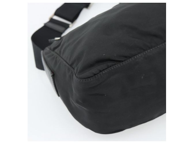 Borsa a Spalla PRADA Nylon Nero Argento Auth hk4001 - vista 15