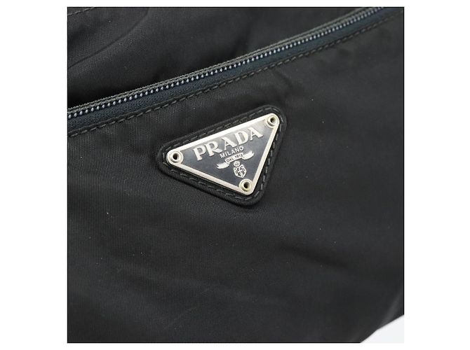 Borsa a Spalla PRADA Nylon Nero Argento Auth hk4001 - vista 18