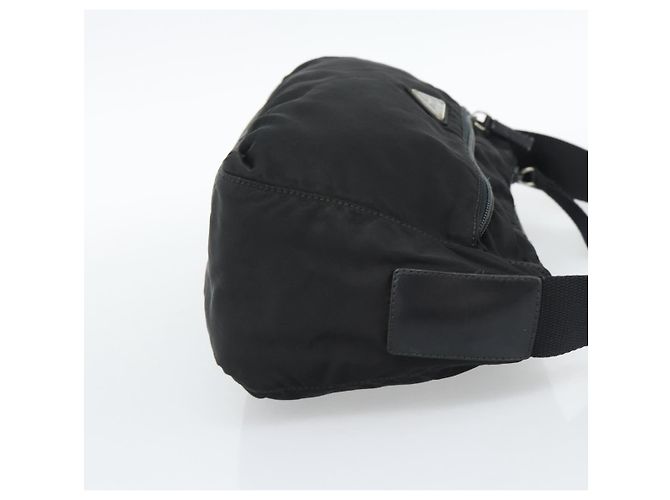 Borsa a Spalla PRADA Nylon Nero Argento Auth hk4001 - vista 4