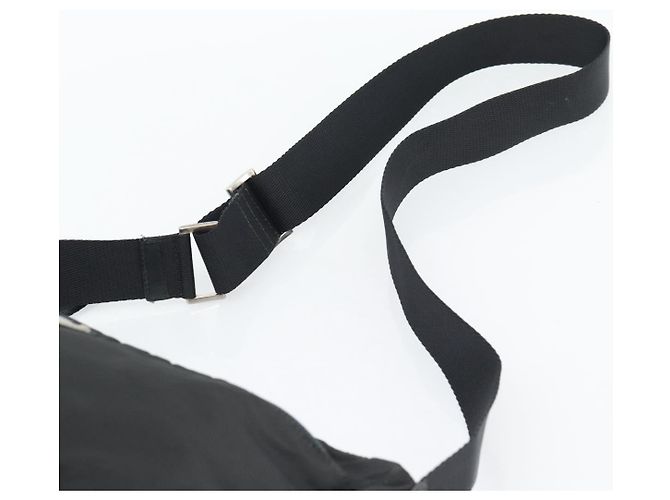Borsa a Spalla PRADA Nylon Nero Argento Auth hk4001 - vista 8