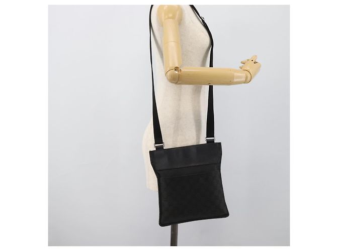 Borsa a Spalla GUCCI GG Canvas Nera Argento 27639 Auth 193967 Nero - vista 24
