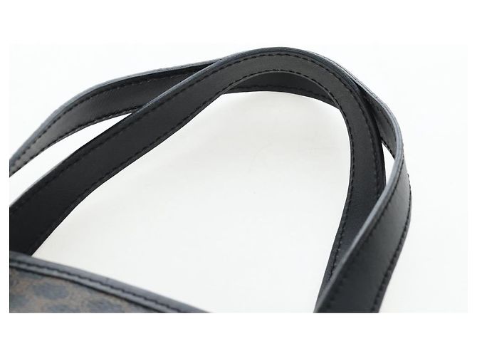 Céline CELINE Macadam Canvas Handtasche PVC Leder Schwarz Gold Auth 191816V Golden - Ansicht 15