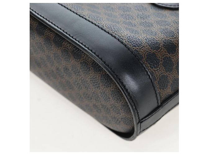 Céline CELINE Macadam Canvas Handtasche PVC Leder Schwarz Gold Auth 191816V Golden - Ansicht 19