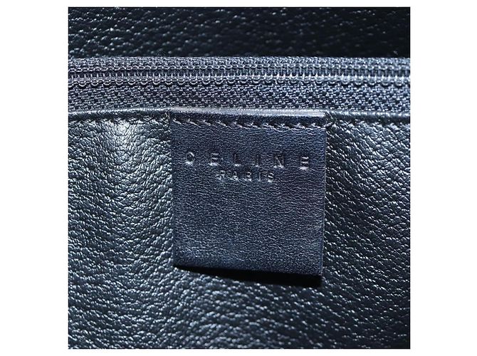 Céline CELINE Macadam Canvas Handtasche PVC Leder Schwarz Gold Auth 191816V Golden - Ansicht 22