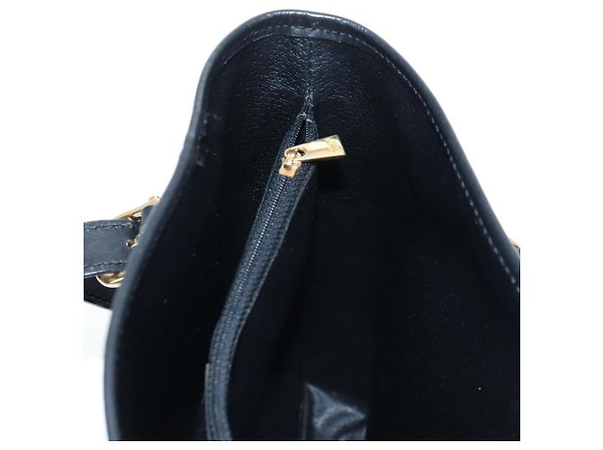 Céline CELINE Macadam Canvas Handtasche PVC Leder Schwarz Gold Auth 191816V Golden - Ansicht 24