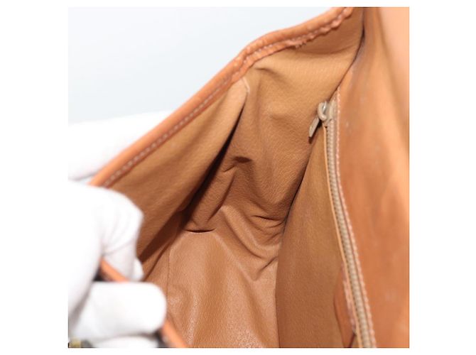 Céline Bolsa de ombro CELINE Macadam em PVC e couro marrom com detalhes dourados Auth ka5340 - vista 19