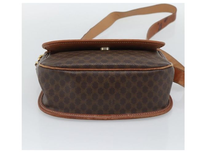 Céline Bolsa de ombro CELINE Macadam em PVC e couro marrom com detalhes dourados Auth ka5340 - vista 5