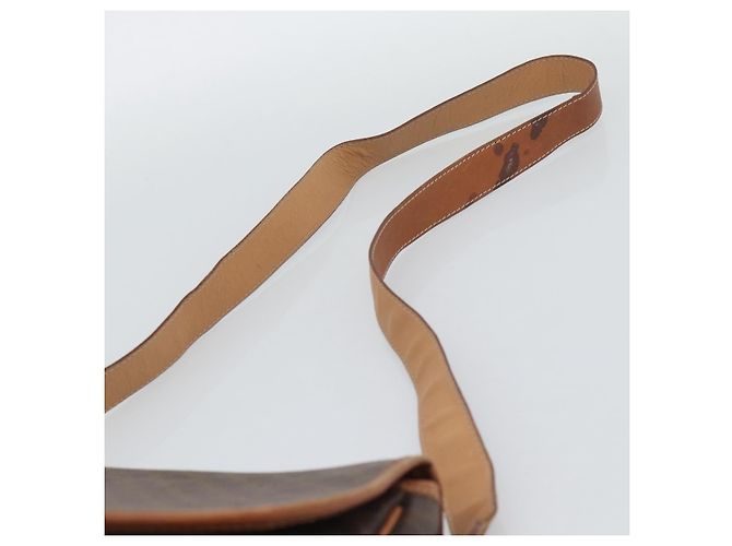 Céline Bolsa de ombro CELINE Macadam em PVC e couro marrom com detalhes dourados Auth ka5340 - vista 8