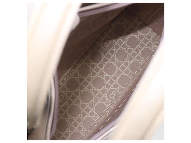 Borsa Christian Dior Maris Pearl in vernice Beige Argento Auth 193082A - vista 11