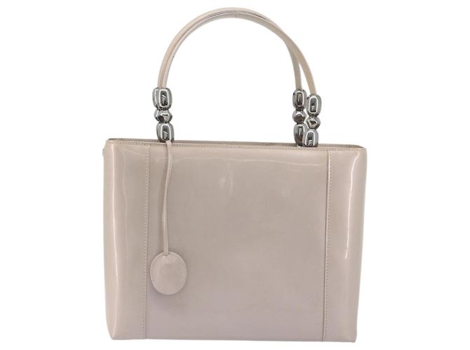 Borsa Christian Dior Maris Pearl in vernice Beige Argento Auth 193082A - vista 13