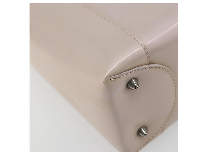 Borsa Christian Dior Maris Pearl in vernice Beige Argento Auth 193082A - vista 14