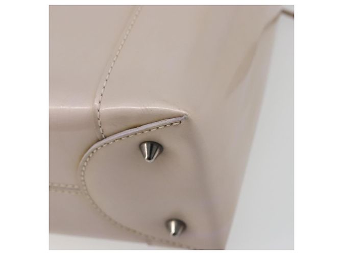 Borsa Christian Dior Maris Pearl in vernice Beige Argento Auth 193082A - vista 15