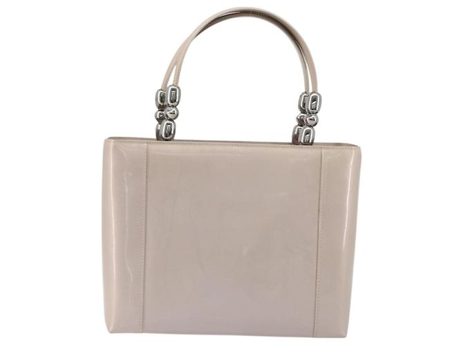 Borsa Christian Dior Maris Pearl in vernice Beige Argento Auth 193082A - vista 2
