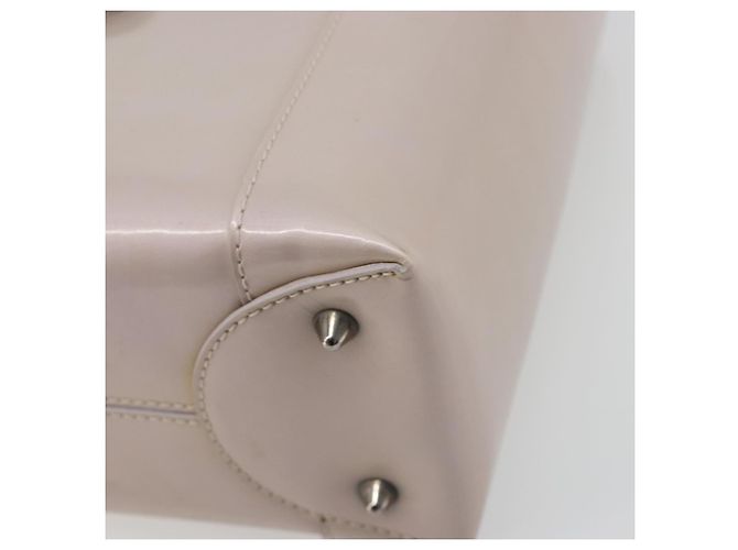 Borsa Christian Dior Maris Pearl in vernice Beige Argento Auth 193082A - vista 9