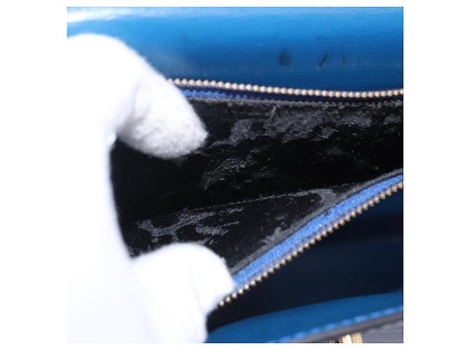 LOUIS VUITTON Epi Malesherbes Hand Bag Blue M52375 LV Auth ka5454 - vista 11