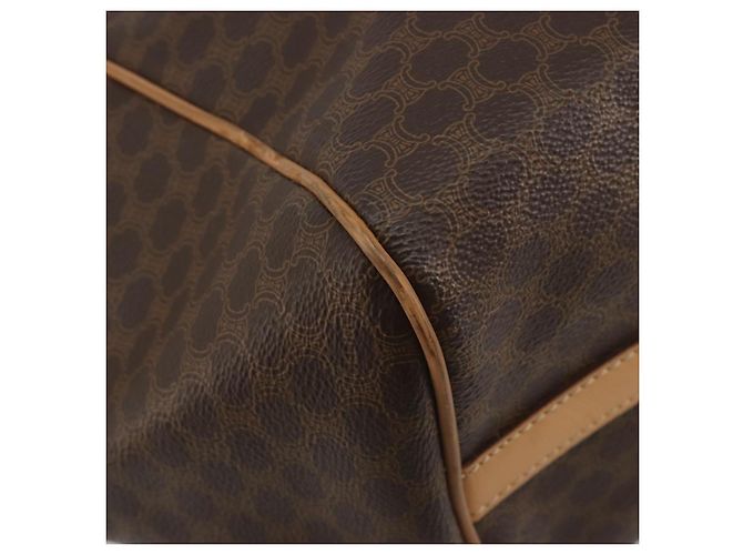 Céline Bolsa Tote CELINE Macadam em PVC e couro marrom com detalhes dourados Auth 192701 - vista 10
