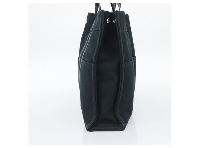 Hermès Borsa Fourre Tout MM HERMES Canvas 3 Set Navy Black Red Auth fm5405A Nero Argento - vista 4
